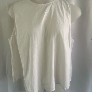 Marcella Designer White European Linen Blend Sleeveless Top Sz XXXL